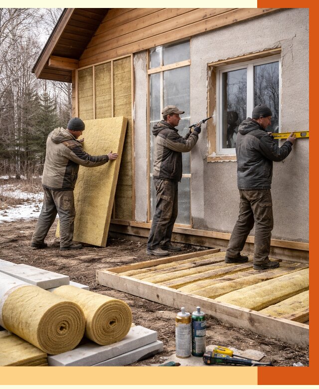 Утепление дачного дома в Мичуринске от 4918 руб/м2 — недорого | ТепломастерМчр