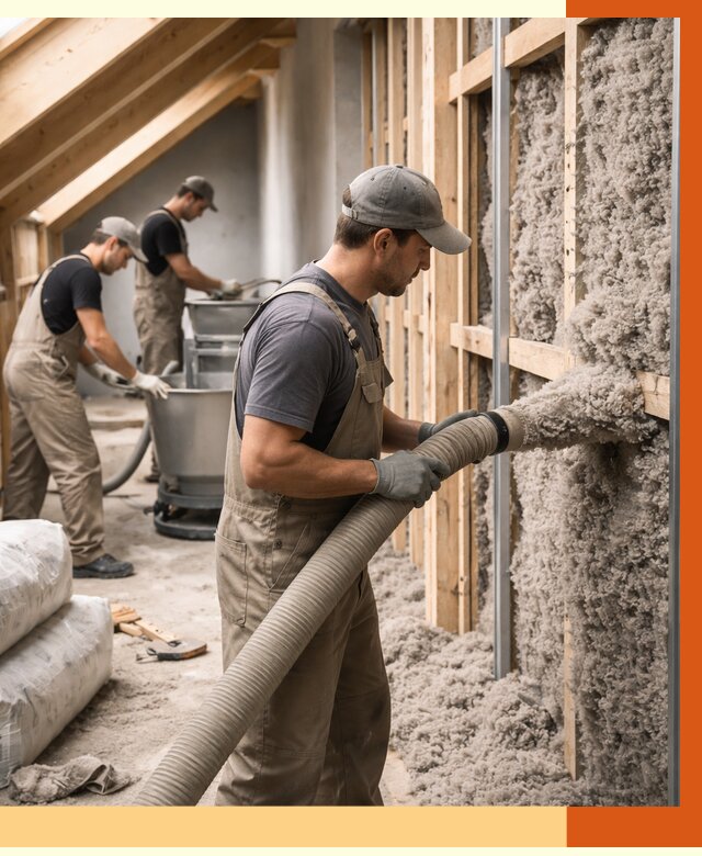 Утепление таунхауса эковатой в Мичуринске от 2278 руб./м² — монтаж и задувка | ТепломастерМчр