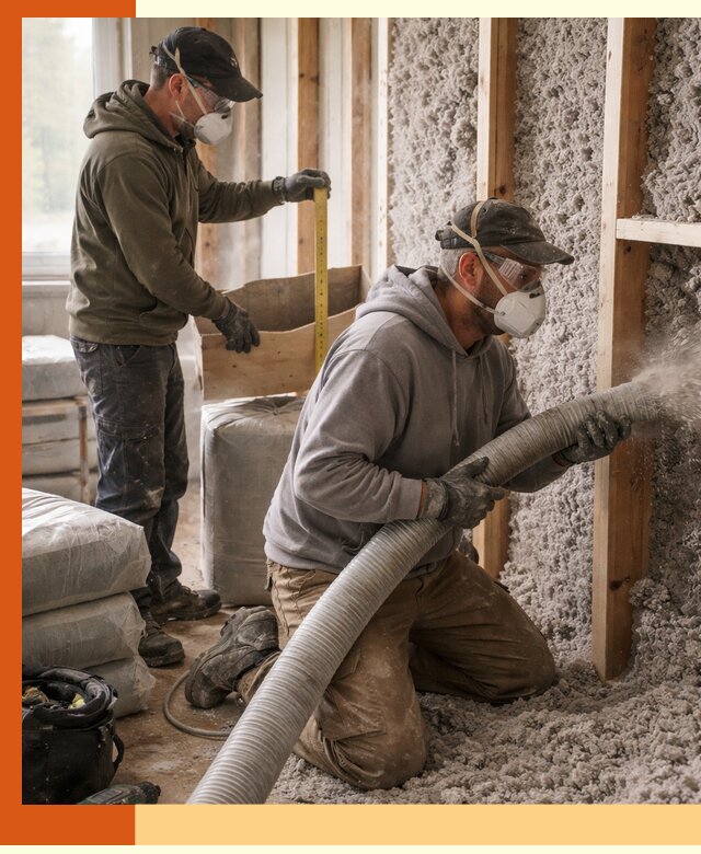 Утепление таунхауса эковатой в Мичуринске для максимально теплых стен