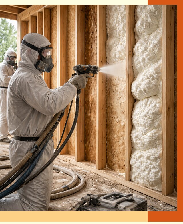 Утепление каркасного дома ППУ в Мичуринске от 2899 руб./м2 — работа под ключ | ТепломастерМчр