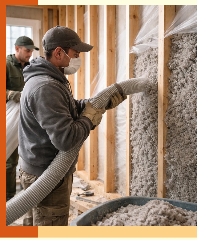 Утепление каркасного дома эковатой в Мичуринске — качественно и надолго