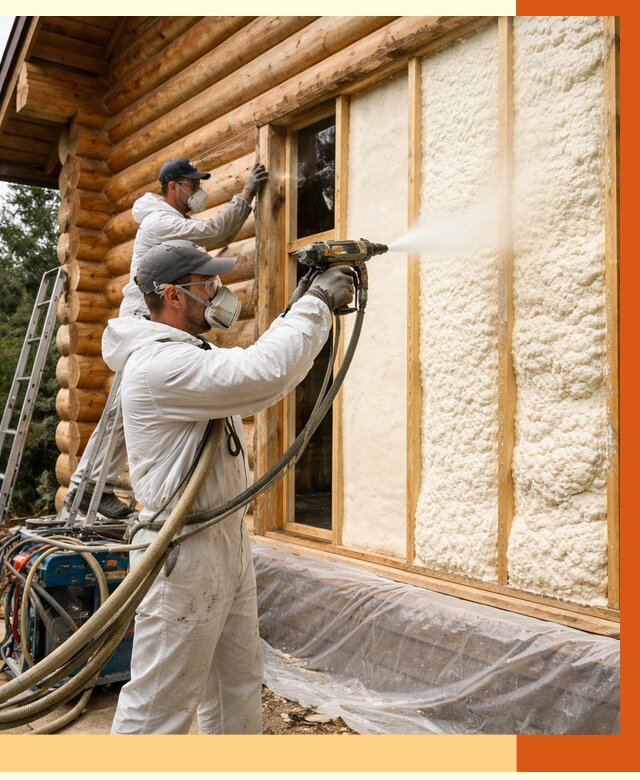 Утепление деревянного дома ППУ в Мичуринске от 4349 руб/м2 | ТепломастерМчр — под ключ