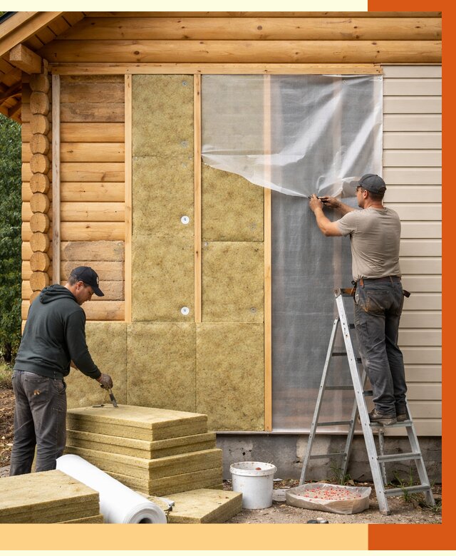 Утепление дома из бруса в Мичуринске от 3883 руб./м2 — работы под ключ | ТепломастерМчр