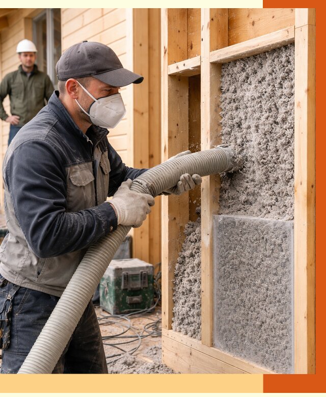 Утепление дома из бруса эковатой в Мичуринске от 1915 руб/м2 | ТепломастерМчр