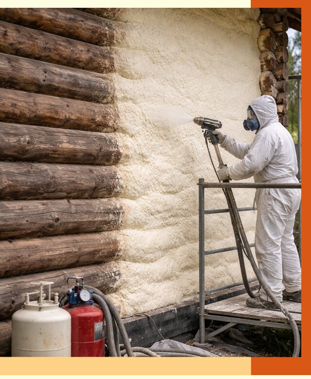 Утепление бревенчатого дома ППУ в Мичуринске под ключ от 6471 руб. | ТепломастерМчр