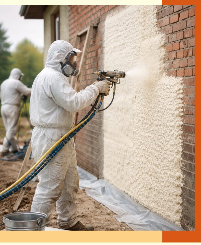 Утепление кирпичного дома ППУ в Мичуринске под ключ от 6730 руб. | ТепломастерМчр