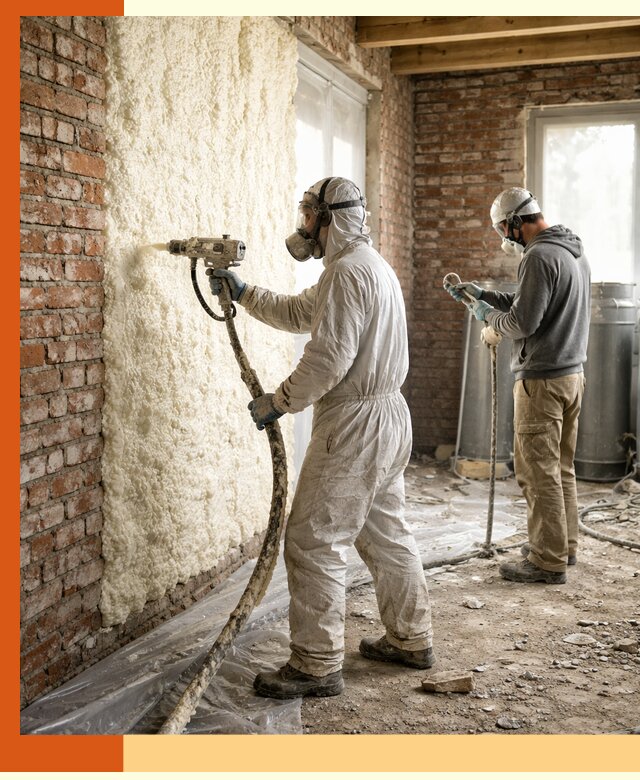 Утепление кирпичного дома пенополиуретаном в Мичуринске