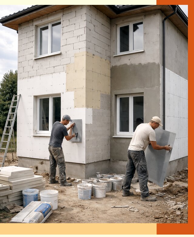 Утепление дома из газобетона в Мичуринске от 4349 руб./м² — заказать у ТепломастерМчр