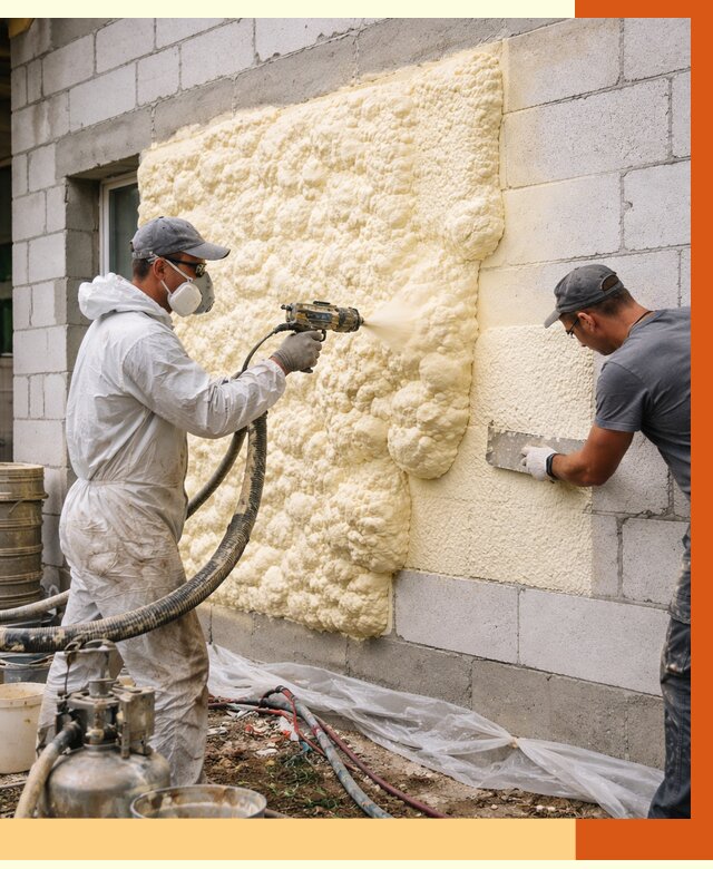 Утепление дома из газобетона ППУ в Мичуринске от 4970 руб./м² под ключ | ТепломастерМчр