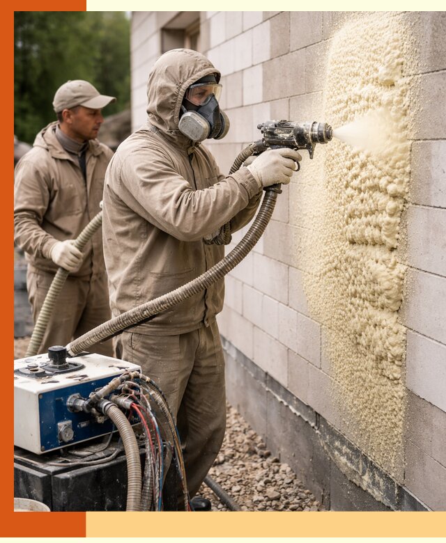 Утепление дома из газобетона ППУ в Мичуринске — надежная теплоизоляция