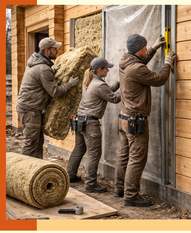 Утепление дома из двойного бруса в Мичуринске качественно и надёжно