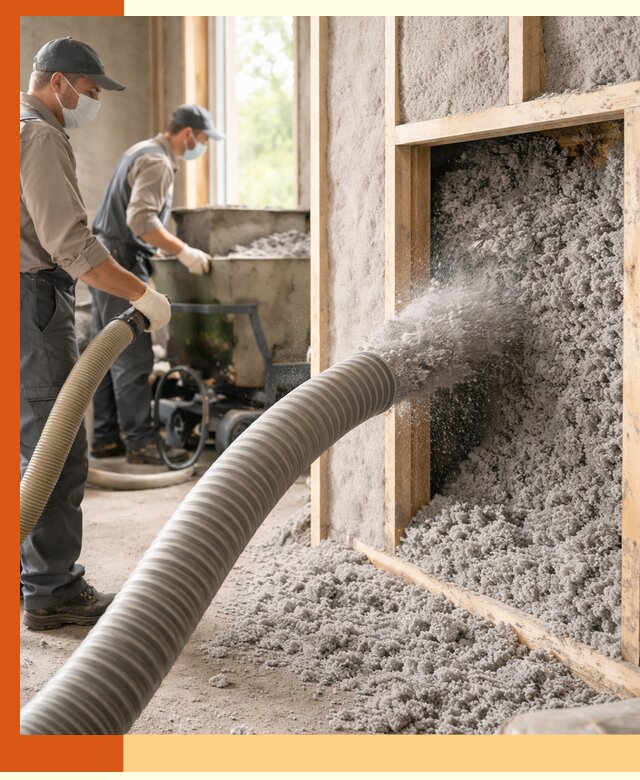 Утепление коттеджа эковатой в Мичуринске с гарантией качества