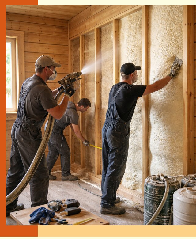 Утепление бани пенополиуретаном (ППУ) в Мичуринске