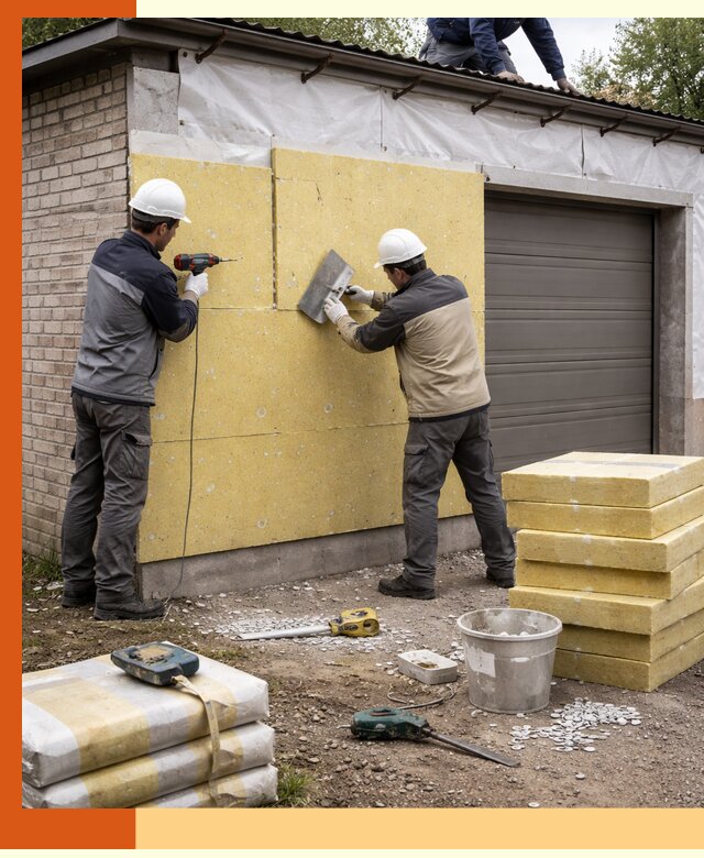 Утепление гаража снаружи в Мичуринске качественно и надёжно