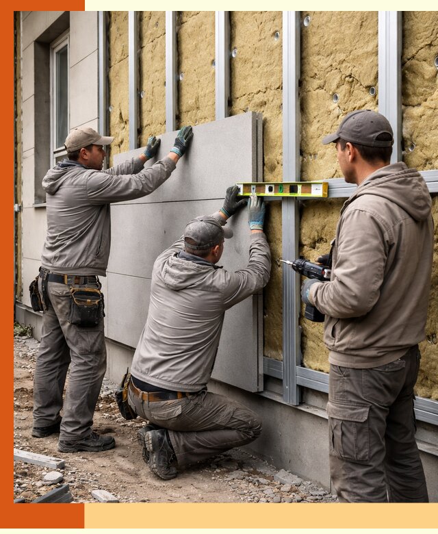 Утепление вентилируемого фасада под ключ в Мичуринске