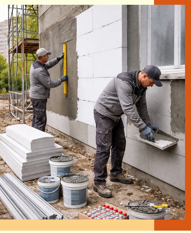 Утепление фасада и стен снаружи в Мичуринске от 4349 руб. | ТепломастерМчр