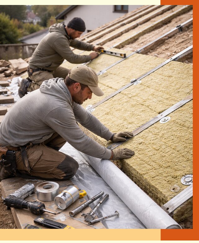 Утепление крыши снаружи в Мичуринске под ключ от 1242 руб./м2 | ТепломастерМчр