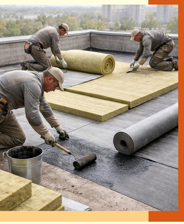 Утепление плоской крыши в Мичуринске от 7455 руб./м2 под ключ | ТепломастерМчр