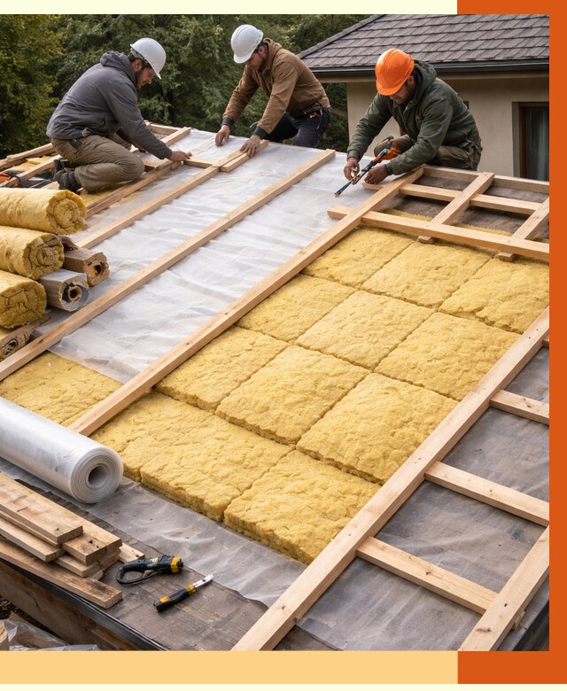 Утепление скатной крыши в Мичуринске от 1294 руб./м2 под ключ | ТепломастерМчр