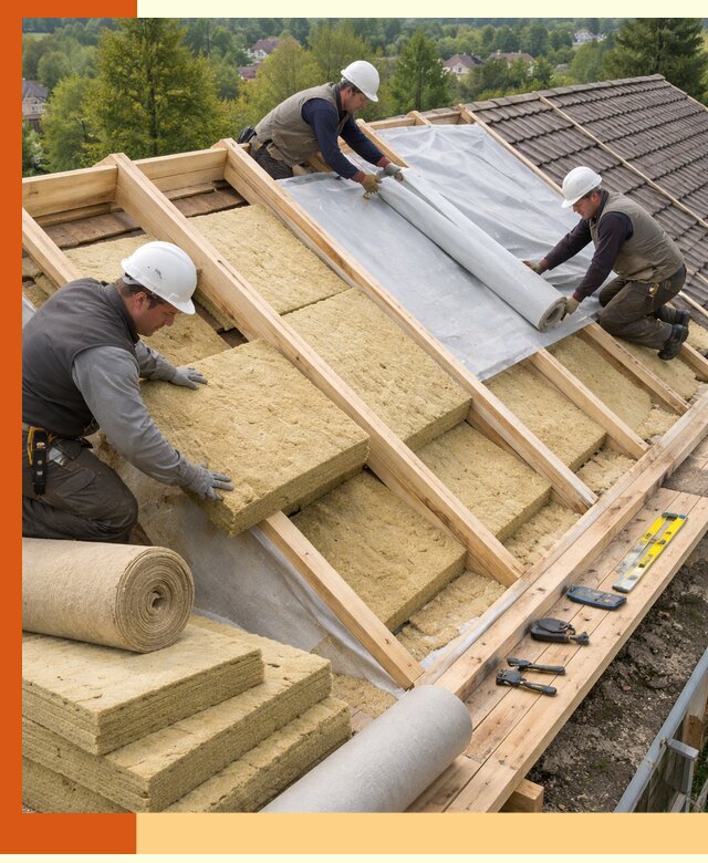 Утепление скатной крыши в Мичуринске качественно и надёжно