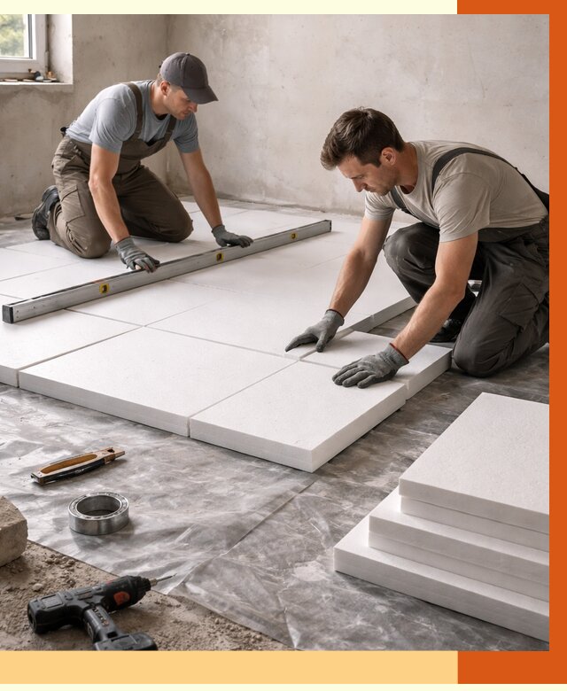 Утепление бетонного пола в Мичуринске от 2589 руб/м2 — монтаж и цена | ТепломастерМчр