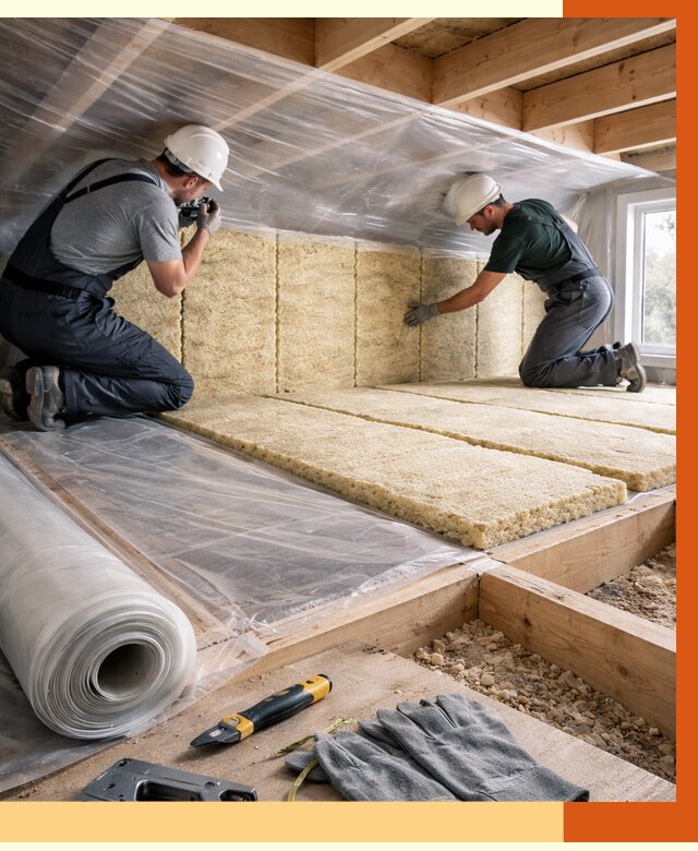 Утепление перекрытий в Мичуринске от 2951 руб/м2 — утепление межэтажных и чердачных | ТепломастерМчр