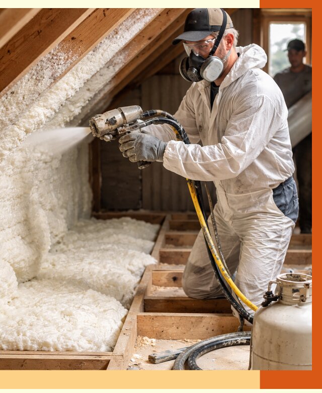 Утепление чердака ППУ в Мичуринске от 8925 руб./м2 — услуга под ключ | ТепломастерМчр