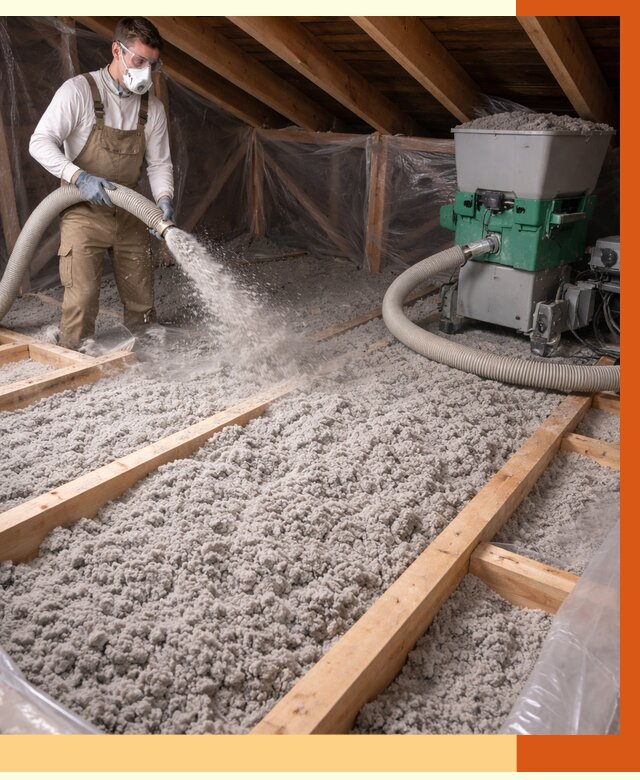 Утепление чердака эковатой в Мичуринске от 1501 руб/м2 — заказать у ТепломастерМчр