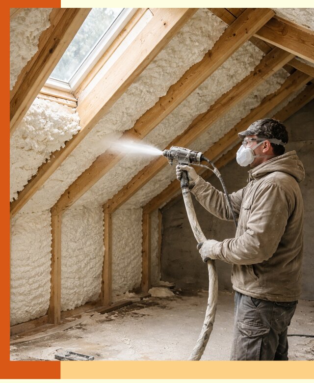 Утепление мансарды ППУ в Мичуринске быстро и надежно