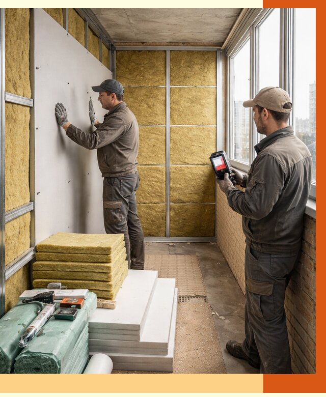 Утепление балкона в Мичуринске от 4659 руб. под ключ | ТепломастерМчр