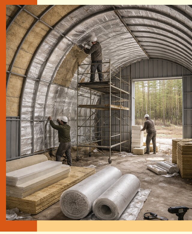 Утепление арочного ангара под ключ в Мичуринске