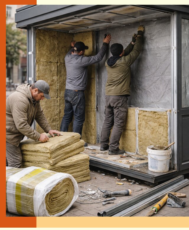 Утепление павильона шаурмы под ключ в Мичуринске