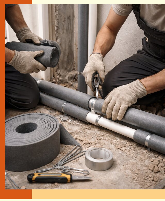 Утепление труб водоснабжения в Мичуринске — монтаж и защита сети