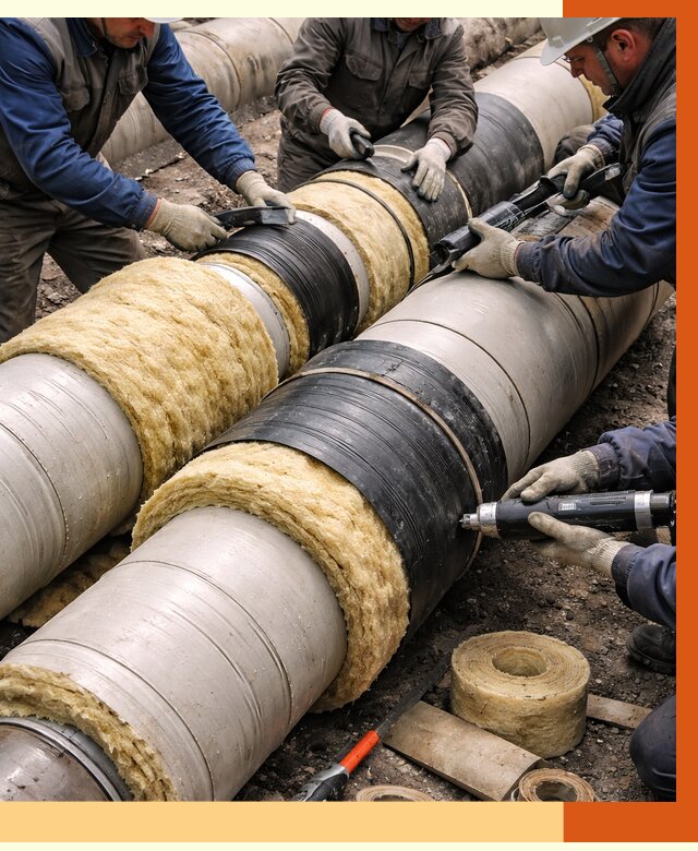 Утепление трубопровода в Мичуринске под ключ от 1915 руб. — надежно и выгодно | ТепломастерМчр