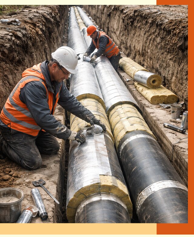 Утепление теплотрассы в Мичуринске от 4659 руб./м2 — ппу и комплексная изоляция | ТепломастерМчр