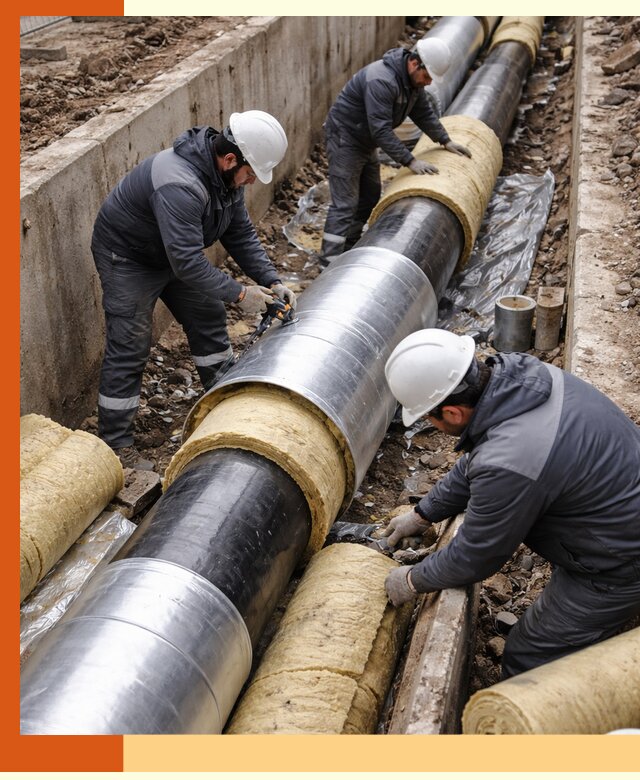 Утепление теплотрассы в Мичуринске: утеплительные работы и материалы