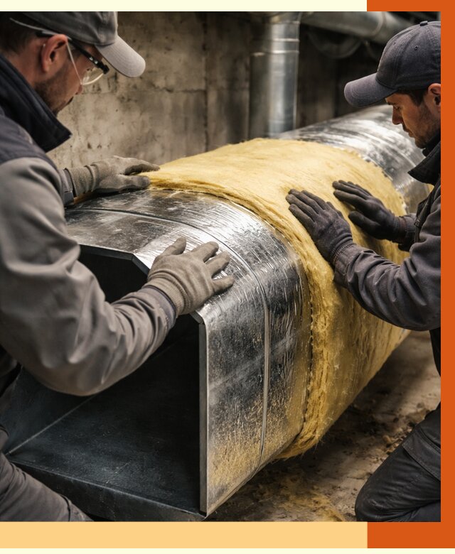 Утепление воздуховодов в Мичуринске от 4349 руб. — теплоизоляция вентиляции | ТепломастерМчр