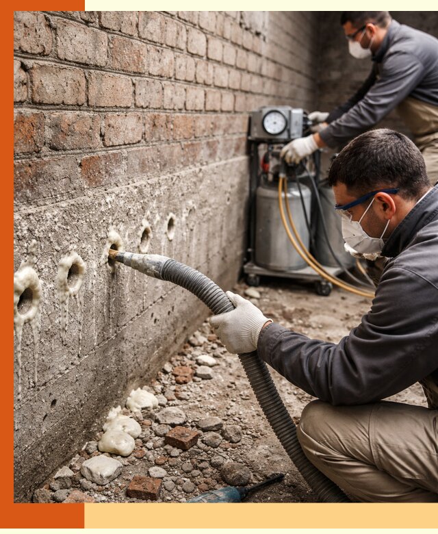 Заполнение колодцевой кладки ППУ в Мичуринске быстро и герметично