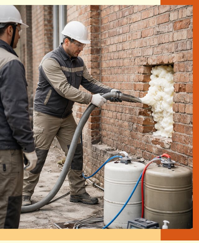 Заливка ППУ в пустоты кирпичной стены в Мичуринске от 2847 руб. | ТепломастерМчр