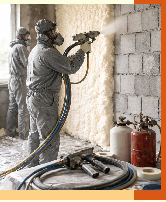 Утепление блочной стены ППУ в Мичуринске от 4400 руб./м² — ТепломастерМчр