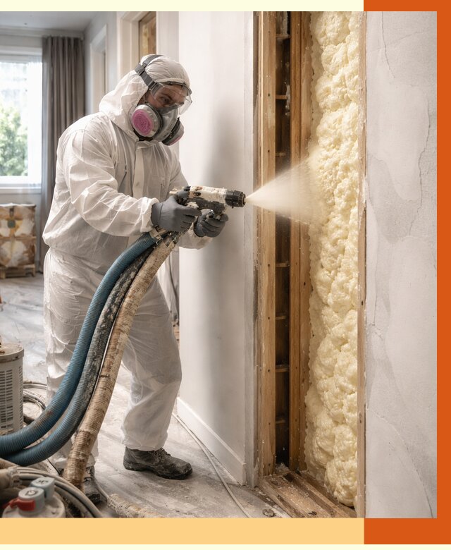 Межстеновое утепление ППУ в Мичуринске от 2847 руб/м2 — межстенное утепление под ключ | ТепломастерМчр