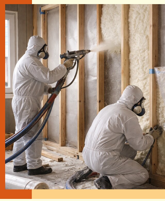 Утепление каркасной стены ППУ в Мичуринске для домов и коттеджей