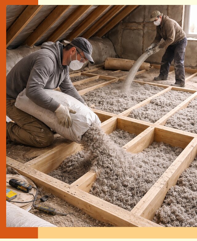 Заполнение полостей чердачного перекрытия в Мичуринске качественно и надёжно