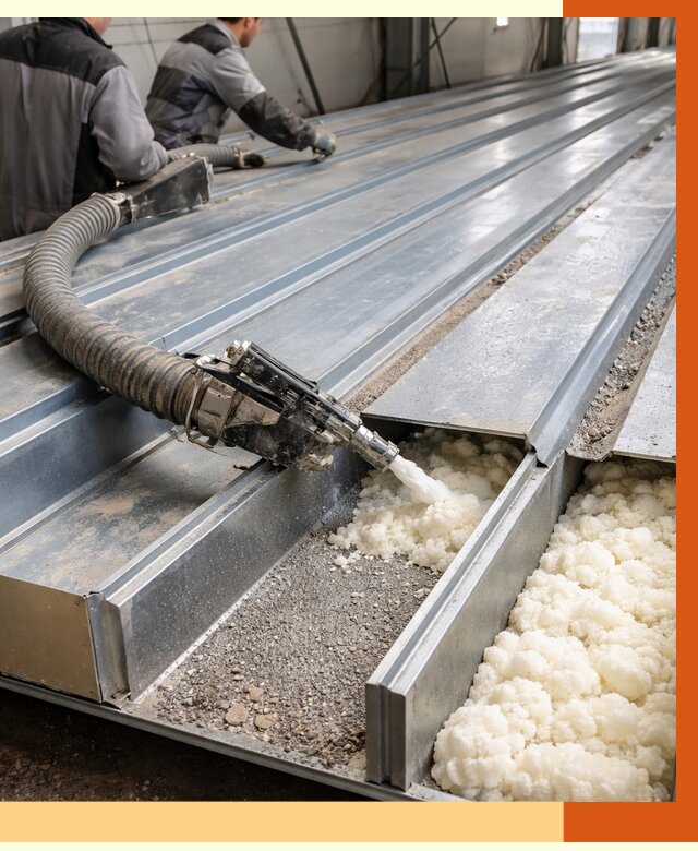 Заполнение пустот кровельных панелей в Мичуринске от 7455 руб. под ключ | ТепломастерМчр