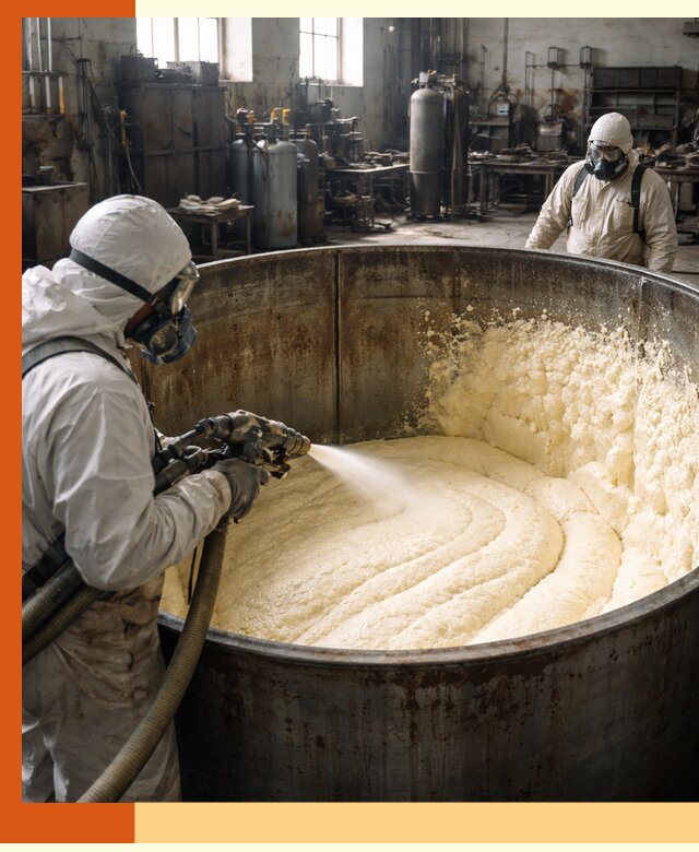 Заливка ппу в емкости с полной изоляцией и герметизацией в Мичуринске