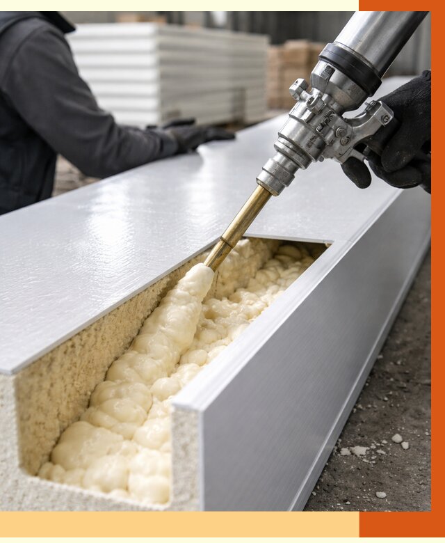 Заполнение пустот холодильных панелей в Мичуринске от 7766 руб. | ТепломастерМчр