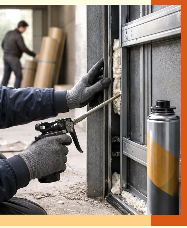 Заполнение пустот ворот в Мичуринске от 4659 руб. — заливка ППУ, утепление под ключ | ТепломастерМчр