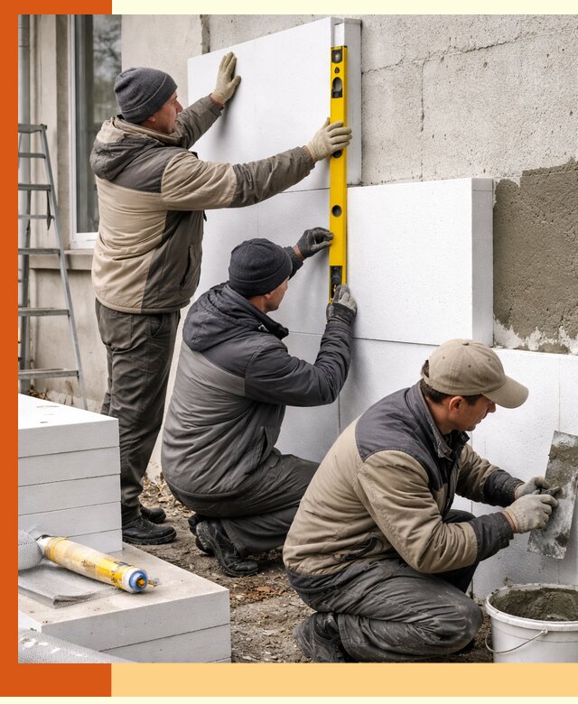 Утепление пенопластом наружных стен и фасадов в Мичуринске