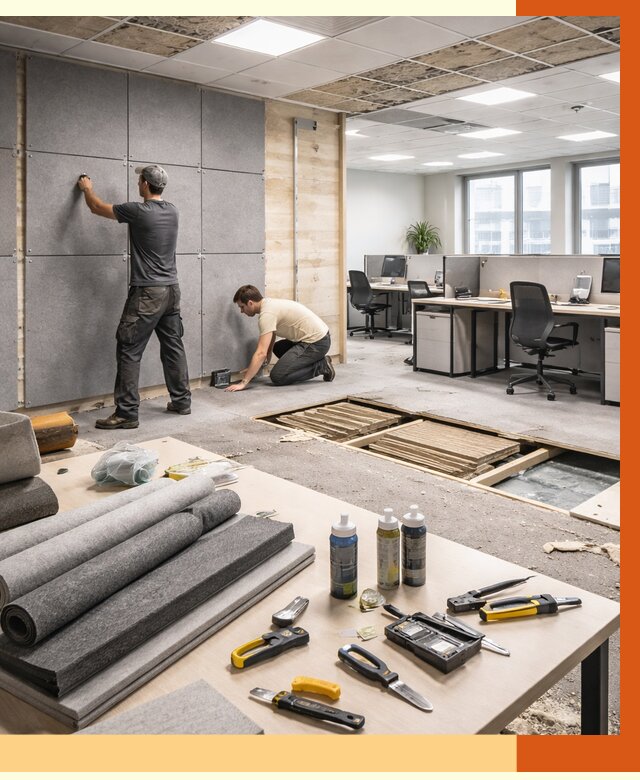 Профессиональная шумоизоляция офиса в Мичуринске от 6989 руб. за м2 | ТепломастерМчр