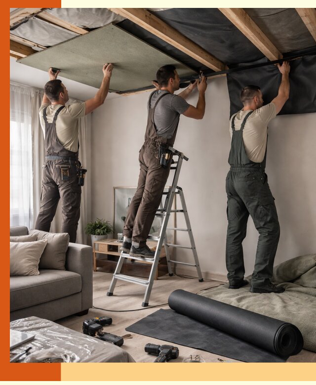 Шумоизоляция потолка в Мичуринске — профессиональное устранение шумов